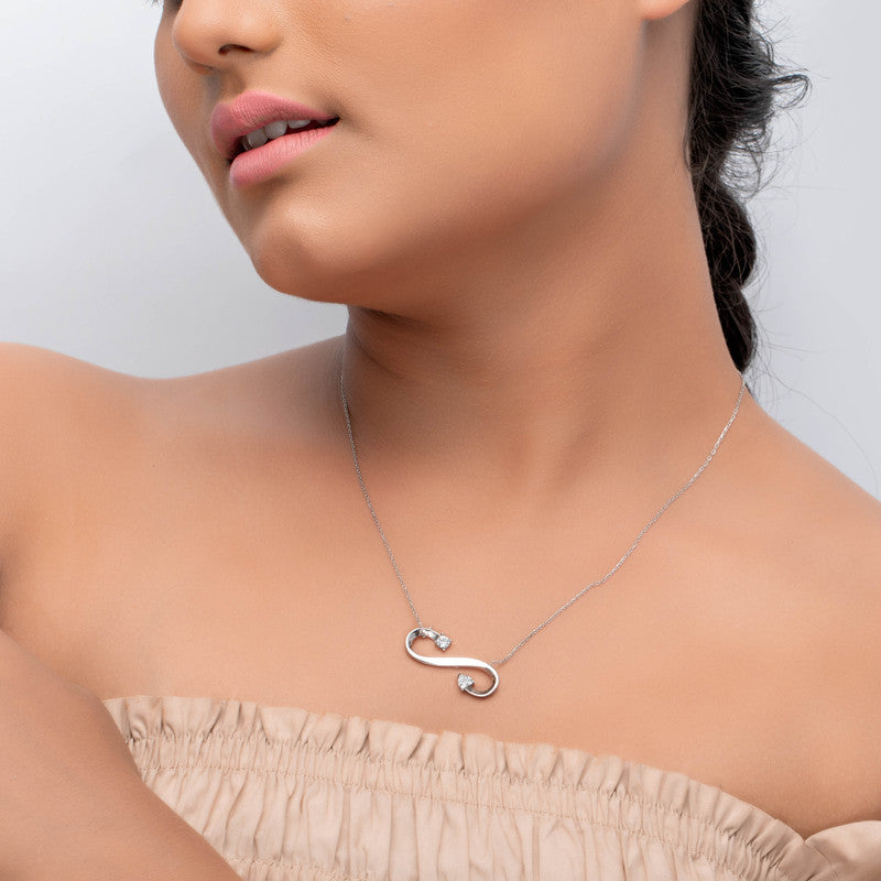 Stylish 925 Silver S-Shape Pendant for Navratri, Karva Chauth, and festive wear