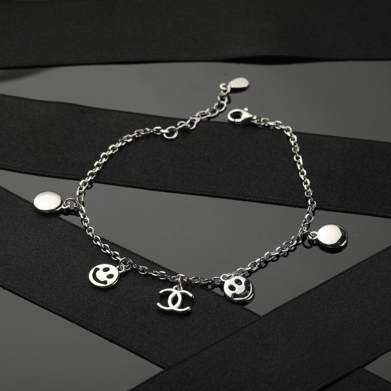 Festive 925 Silver Smiley Charm Bracelet – Ideal Diwali gift and Navratri silver jewelry