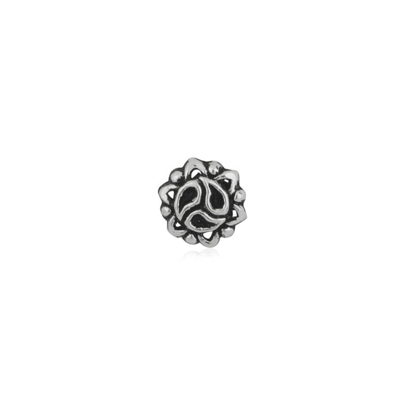 925 sterling silver minimalist nose stud photographed on plain white background