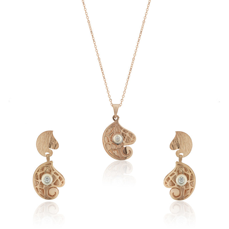 925 silver Ganesha pendant in rose gold finish, divine jewellery piece for blessings and gifting.