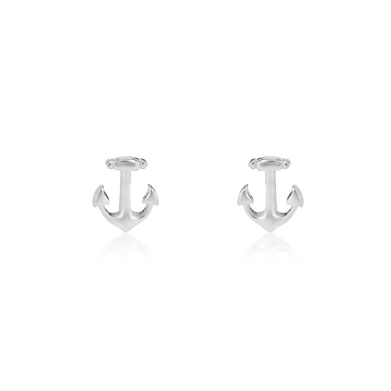 925 silver anchor earrings for women – elegant festive jewellery for Diwali, Navratri, and wedding celebrations.