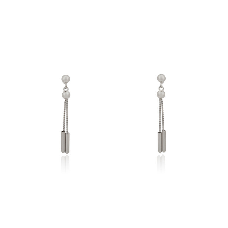 925 silver ball and chain drop earrings for women – elegant festive jewellery for Diwali, Navratri, and wedding celebrations