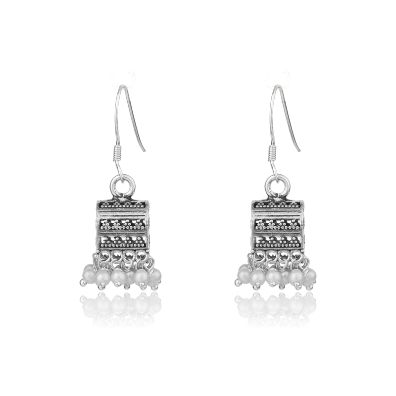 925 silver ball tassel jhumka earrings for women – ethnic festive jewelry perfect for Diwali, Navratri, and traditional occasions