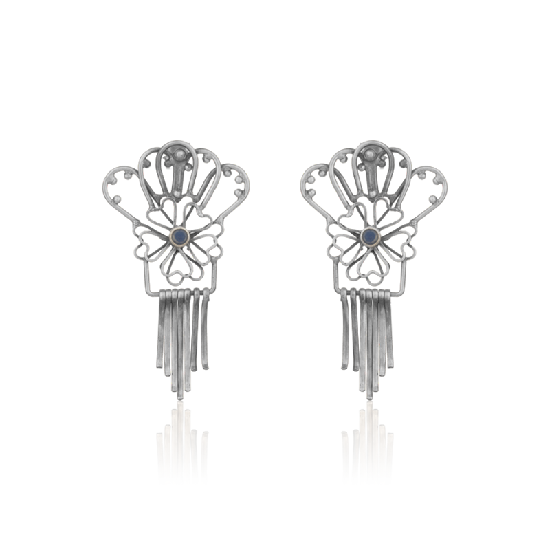 925 silver filigree oxidized earrings for women – ethnic traditional jewelry perfect for Diwali, Navratri, and festive occasions