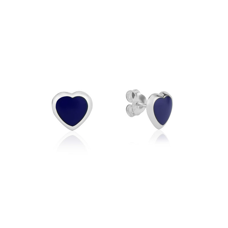Pure 925 silver heart stud earrings – minimalist festive jewellery for women, ideal for Diwali, Navratri, and gifting