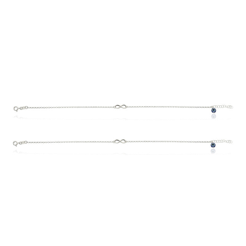 Minimalist infinity anklet in 925 silver, stylish jewellery for Bhai Dooj gifts and wedding looks.