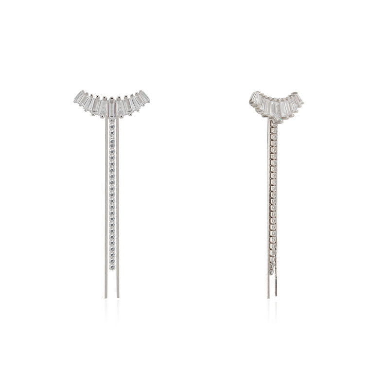 Pure 925 silver long tassel earrings – statement festive jewellery for women, ideal for Diwali, Navratri, and gifting.