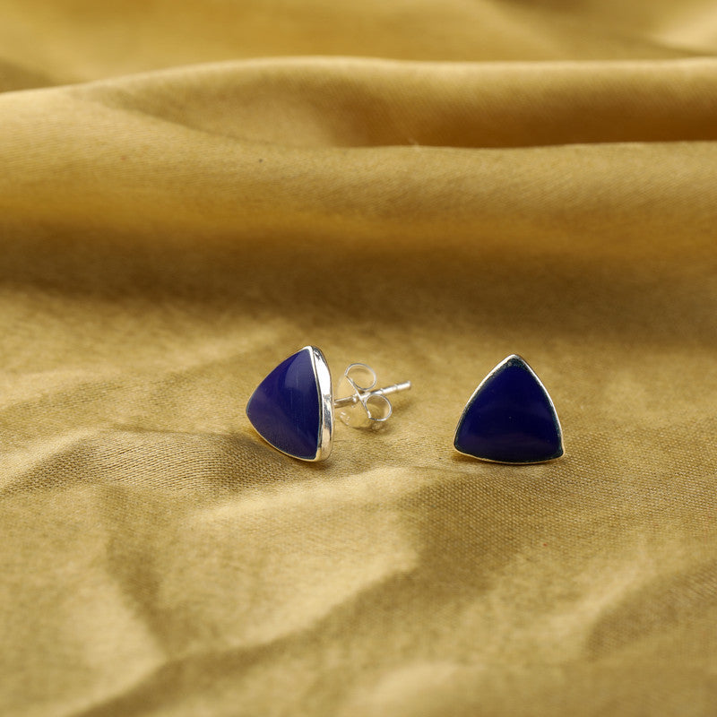 925 sterling silver triangle drop earrings – stylish festive gift for Christmas, New Year, and wedding season.