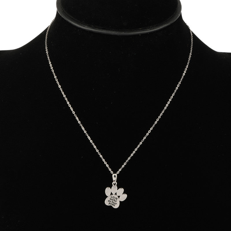 Silver Puppy Paw Pendant