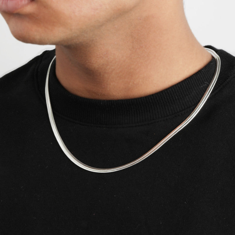 Silver Oval Snake Chain