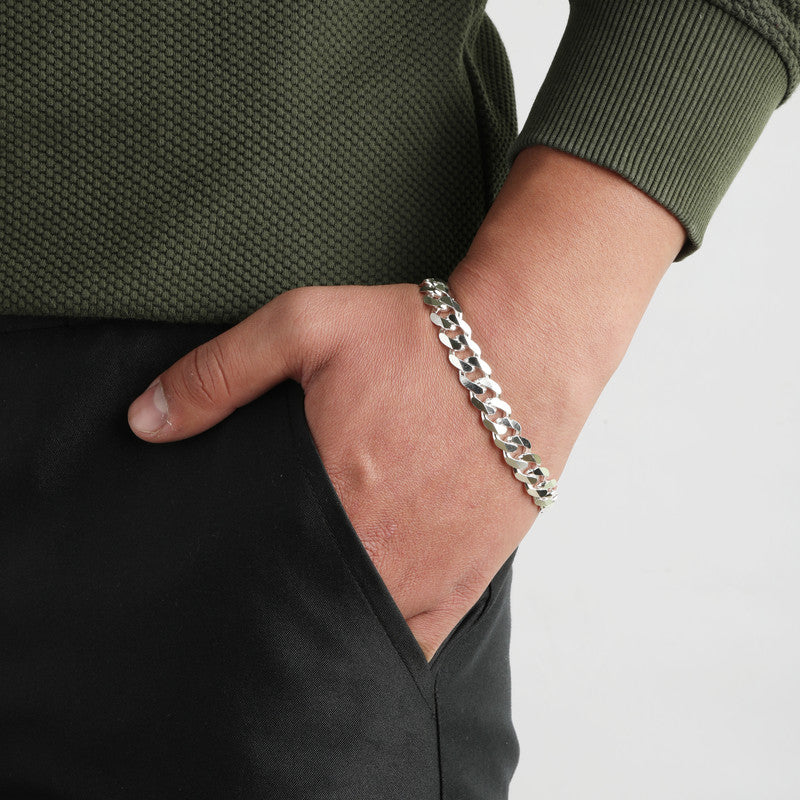 Silver Unique Curb 8 Bracelet