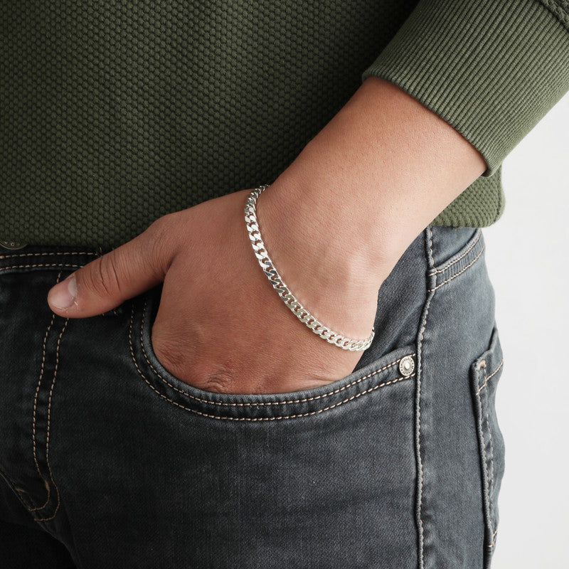 Silver Curb 8 Vintage Designer Bracelet