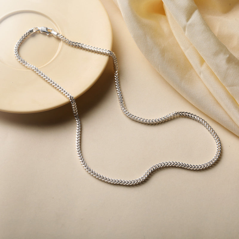 Silver Curb Cuban Modern Chain