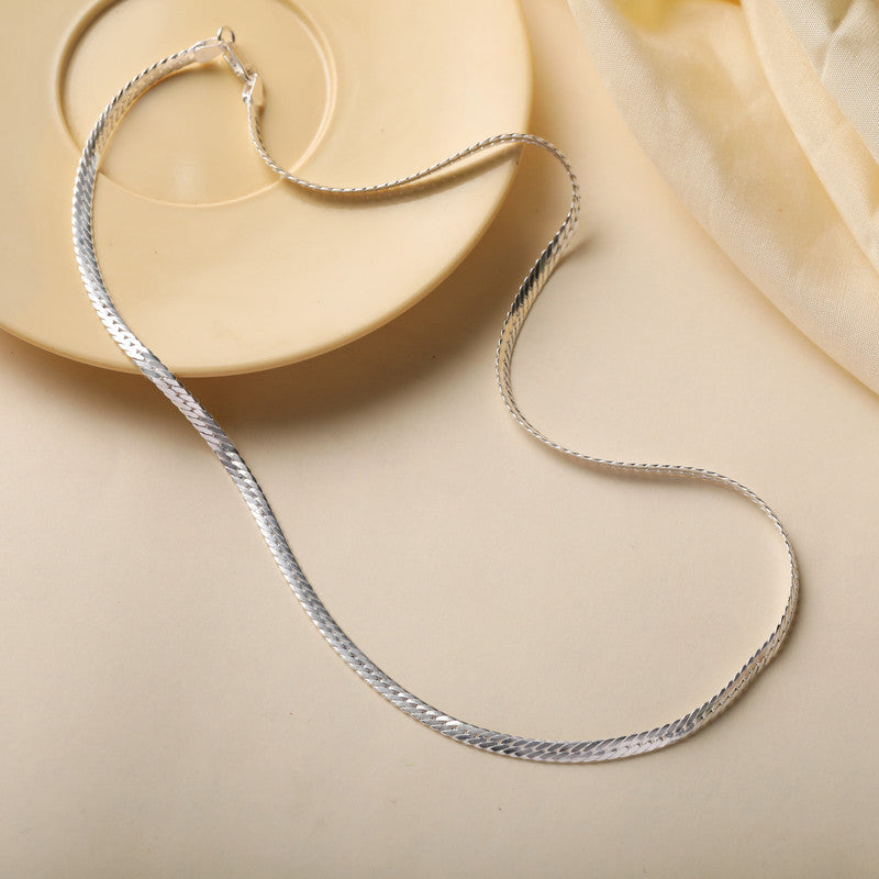 Silver Double Curb Oval Chain