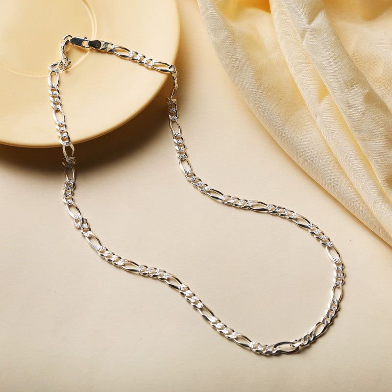 Silver Rusty Figaro Design Chain