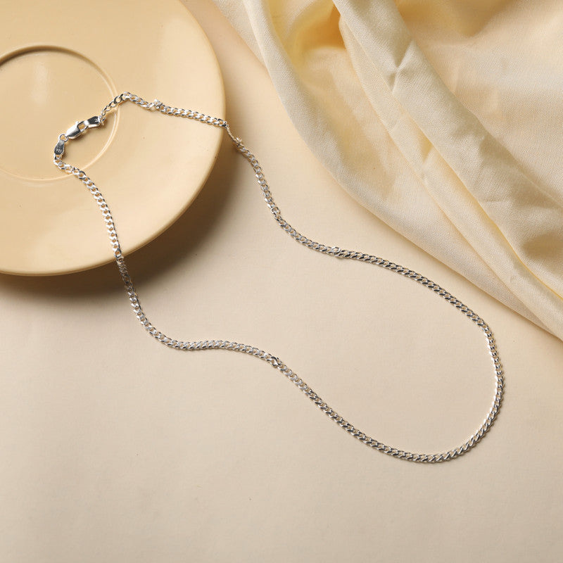 Silver Cuban Italian Chain