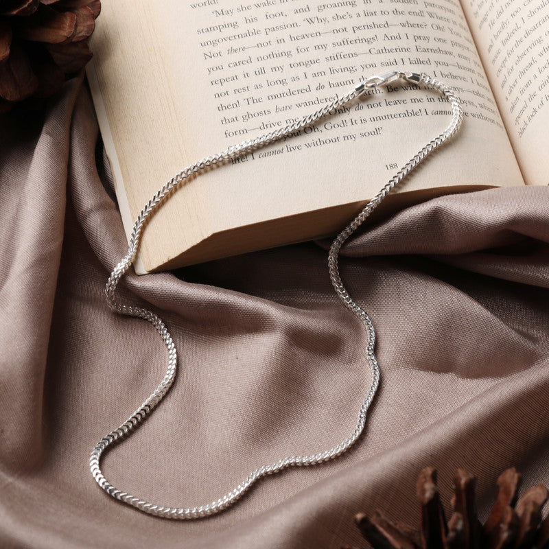 Silver Curb Cuban Modern Design Chain