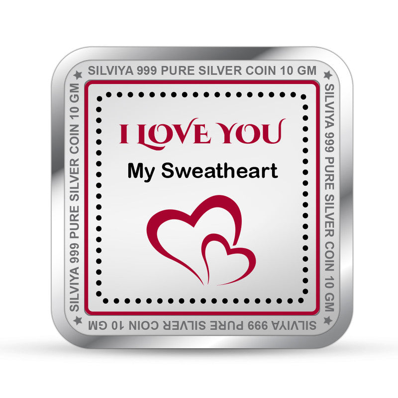 Valentine Day Special 999 Pure Silver Coin Square