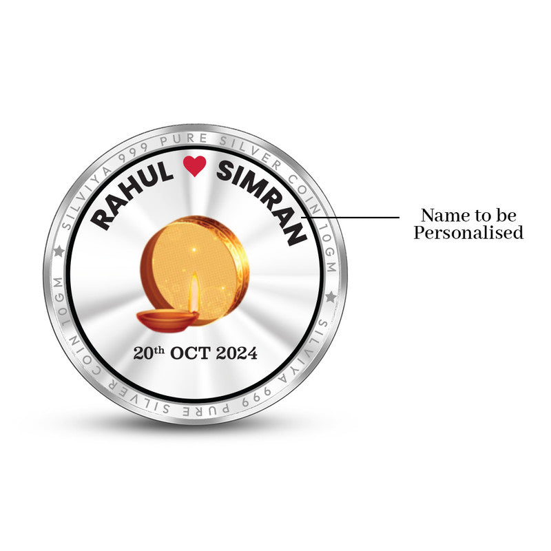 Karva Chauth 999 Pure Silver Round Coin – Design Backside