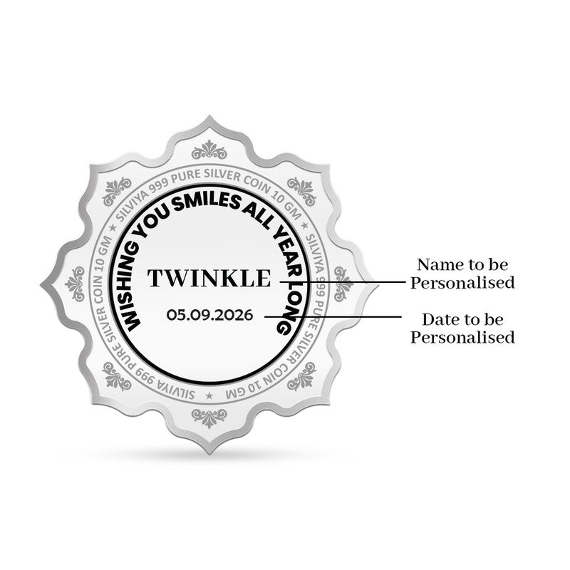 Back Design of Happy Birthday Personalized 999 Pure Silver Lotus Coin
