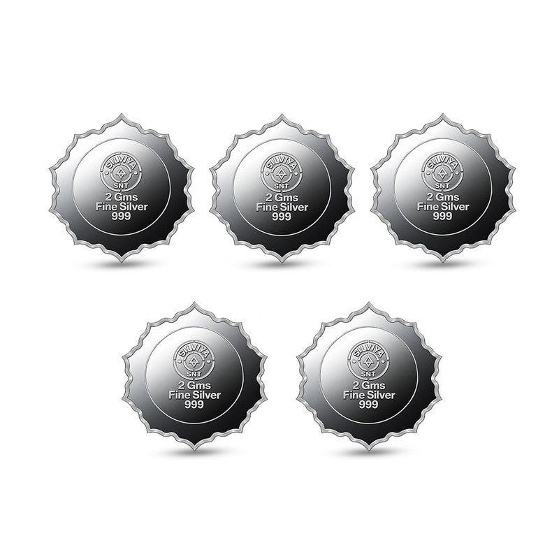 Back side view of Grah Pravesh 999 pure silver coin set