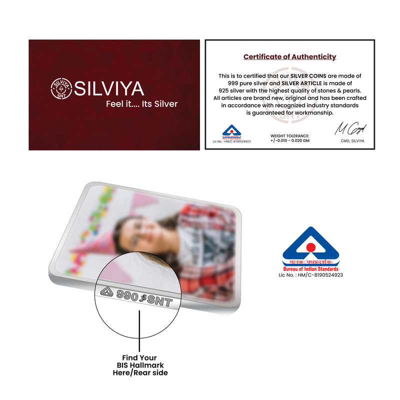 Personalized Birthday 999 Silver Coin with Certificate Card
