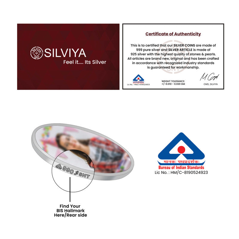 Birthday Gift 999 Silver Coin with Certificate Card