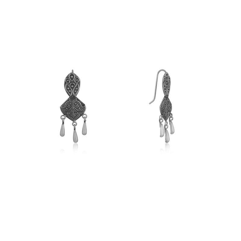 Bohemian 925 Silver Tribal Earrings product image – classic sterling silver jewellery with polished finish.