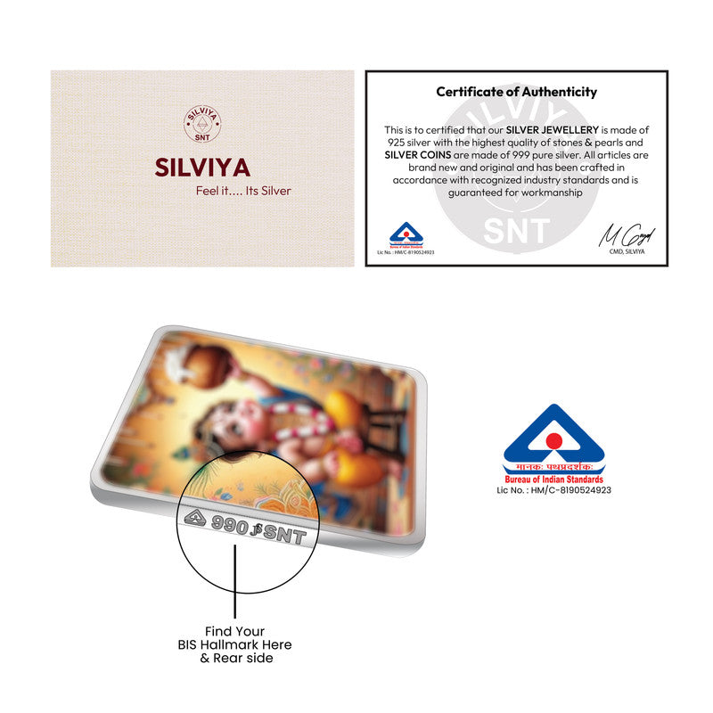 Akshaya Tritiya 999 Pure Silver Coin Square Shape
