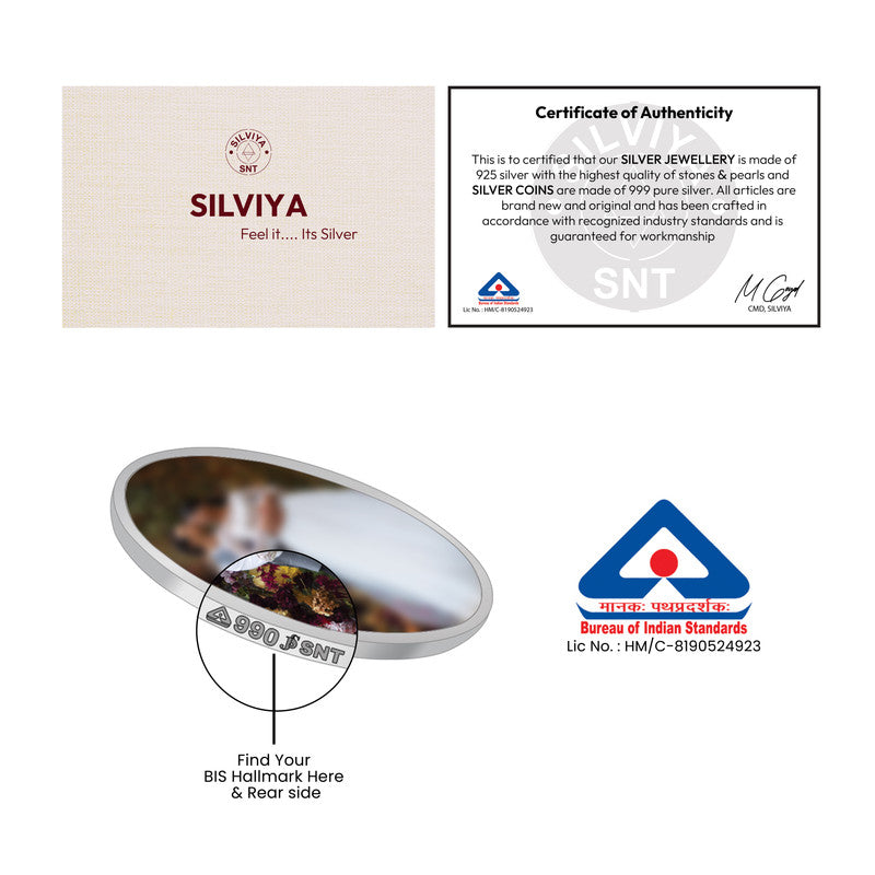 Personalized 999 Pure Silver Wedding Gift Coin Round Shape