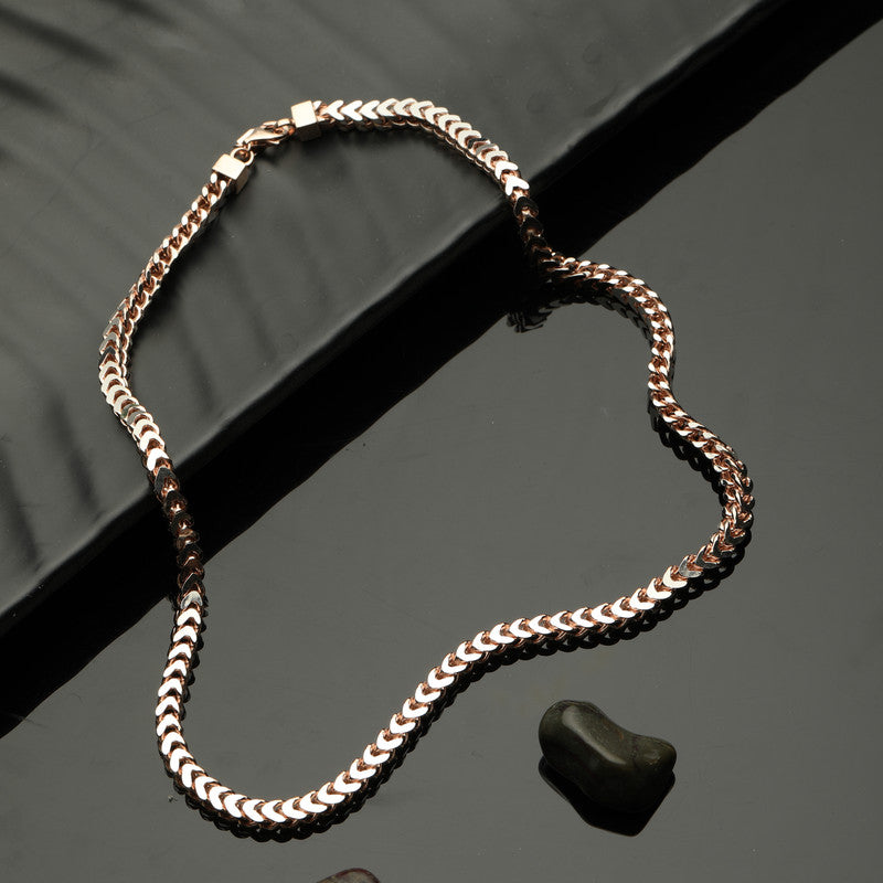 Close-up of Classy Marvel Rose Gold Chain – Raksha Bandhan gift idea for brothers and sisters