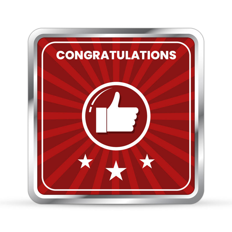 Square 999 silver coin with customised work appreciation design.