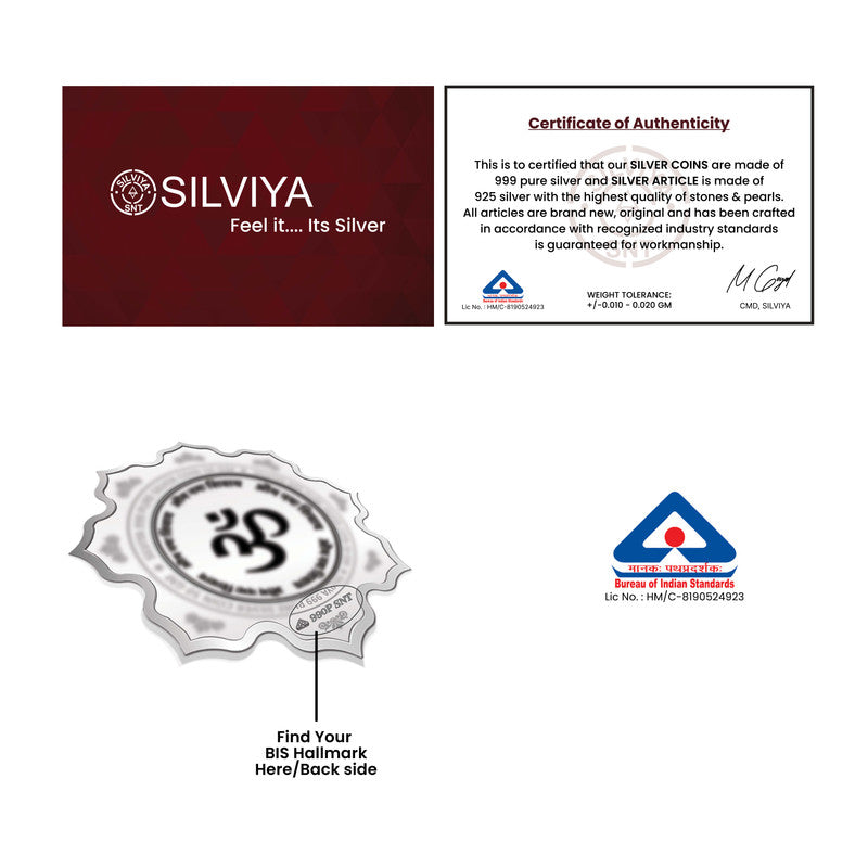 Raksha Bandhan 999 Pure Silver Coin Lotus Shape