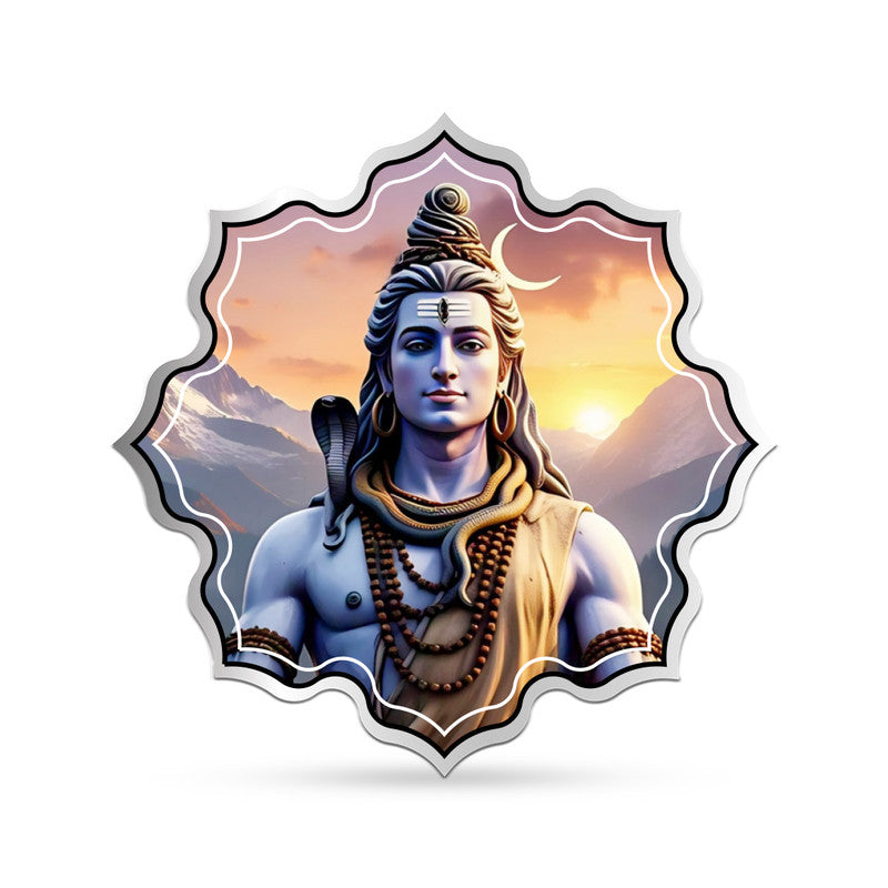 Lord Shiva 999 Pure Silver Coin Lotus Shape