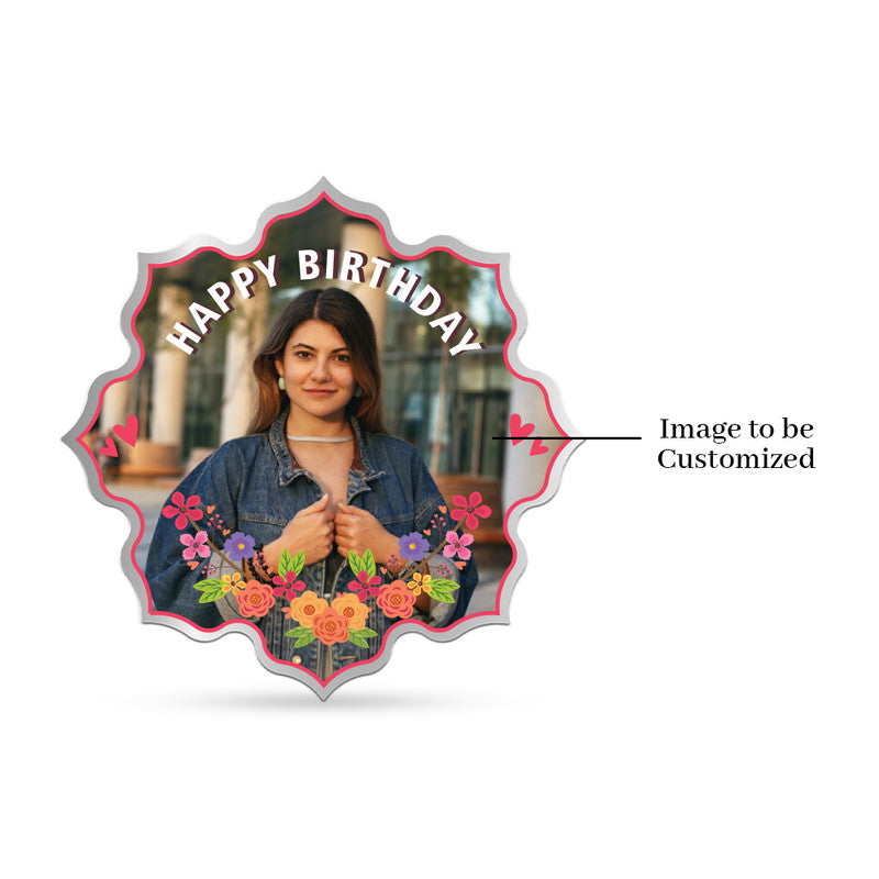 Front Design of Birthday Customized 999 Pure Silver Lotus Coin Floral Design