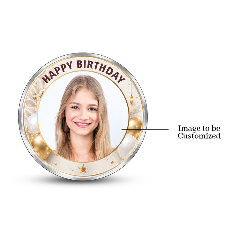 Front Design of Happy 16th Birthday Personalized 999 Pure Silver Round Coin