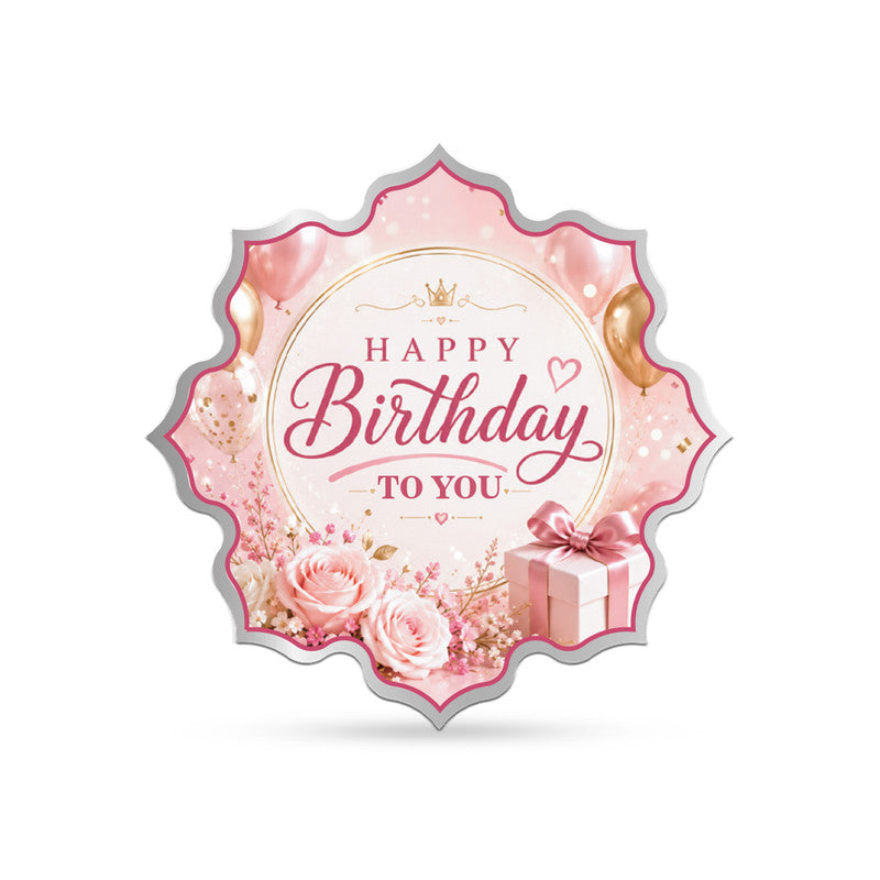 Front Design of Happy Birthday 999 Pure Silver Lotus Coin