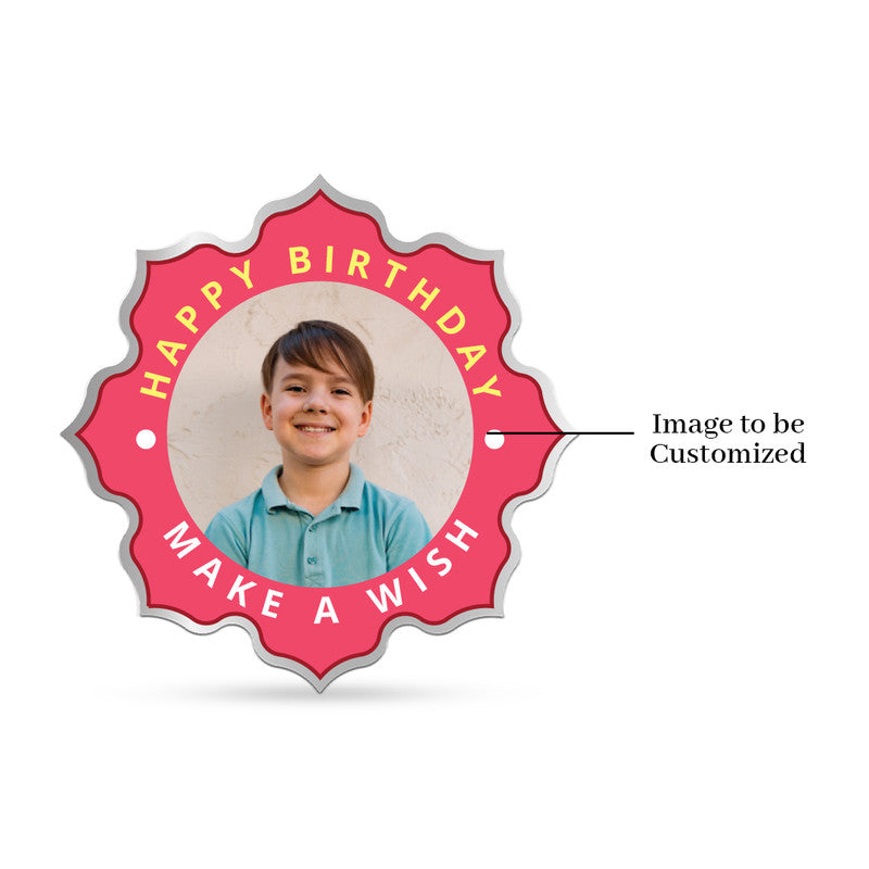 Front Design of Happy Teen Birthday Personalized 999 Pure Silver Lotus Coin