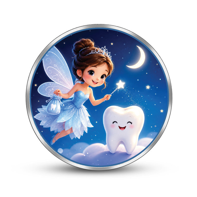 Front Design of Tooth Fairy Personalized 999 Pure Silver Round Coin