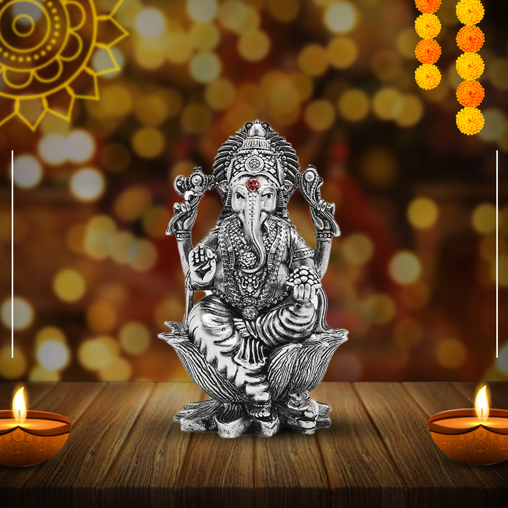 925 Silver Ganesha 3D Idol