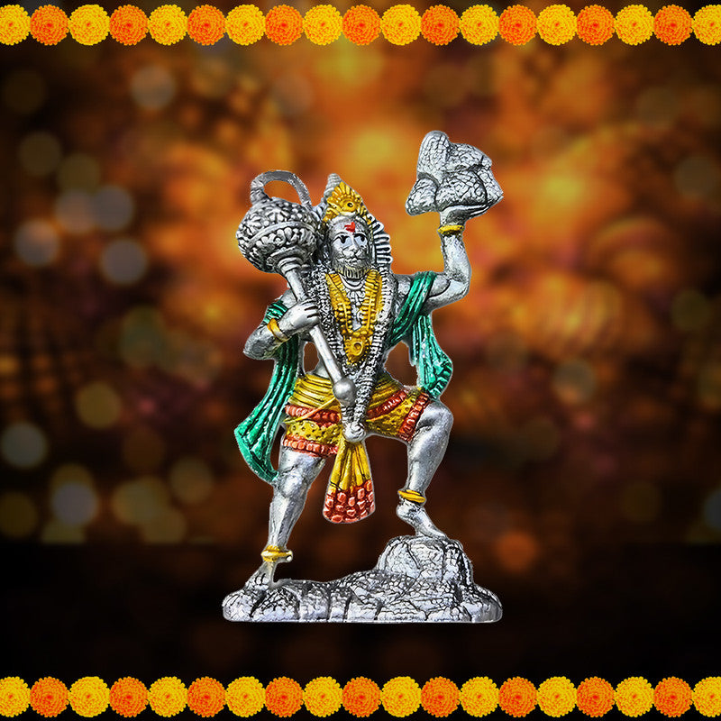 925 Pure Silver Hanuman Ji 3D Idol