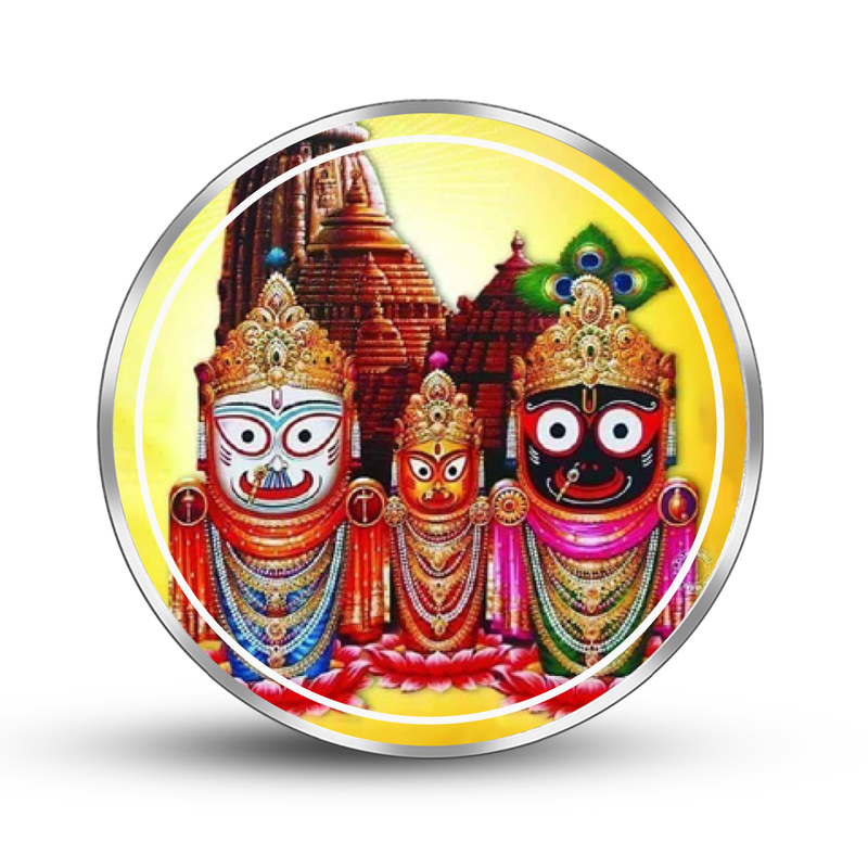 Jagannath Ji 999 Pure Silver Coin Spiritual Design frontside