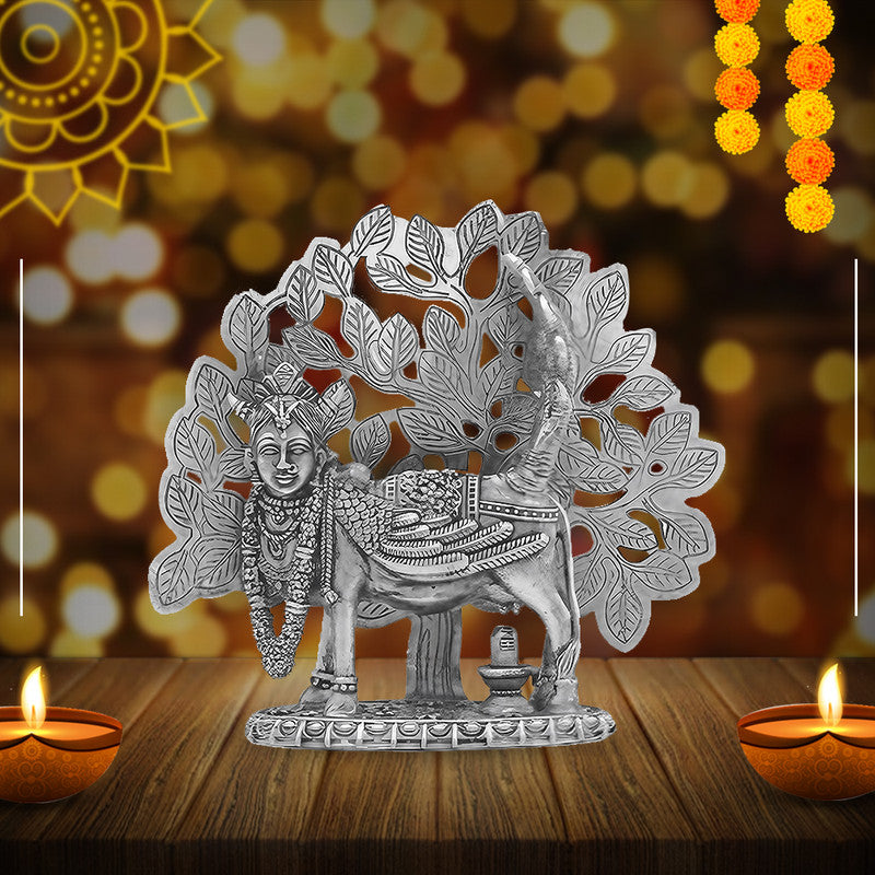 925 Pure Silver Kamdhenu Cow 3D Idol