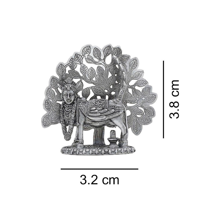 925 Pure Silver Kamdhenu Cow 3D Idol