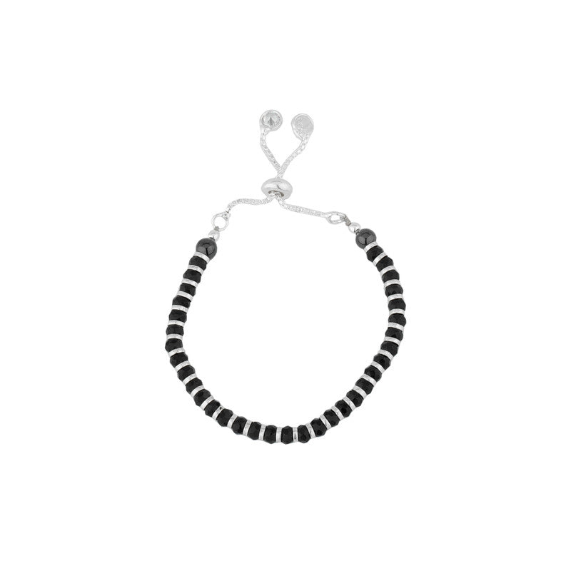 Kids Lucky Charm Nazariya in 925 Sterling Silver with Black Beads and Lucky Charm