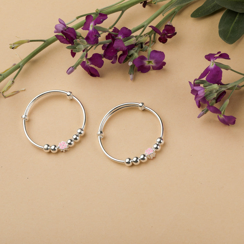 Ball charm detail on Kids Silver Kada in 925 Sterling Silver