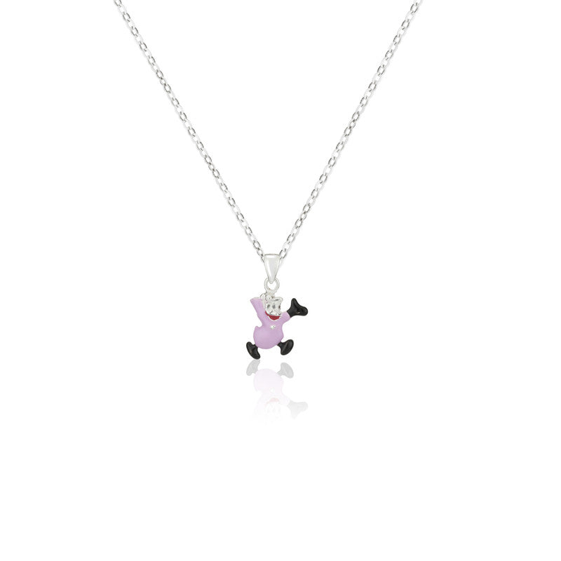 Kids Star Duck Pendant in 925 Silver with Cute Yellow Enamel Design