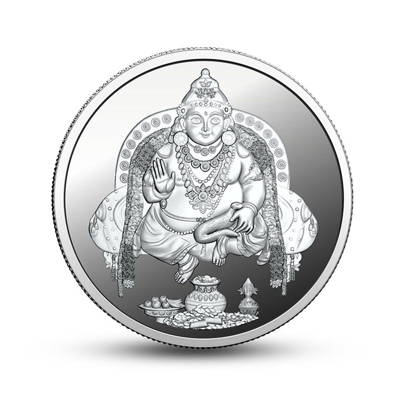 Kuber Ji Yantra 999 pure silver round coin for Diwali prosperity and festive gifting.