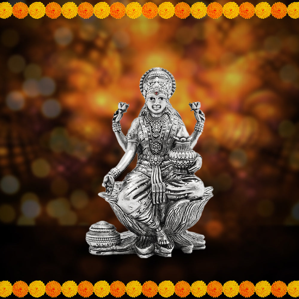 925 Pure Silver Lakshmi Ji 3D Idol