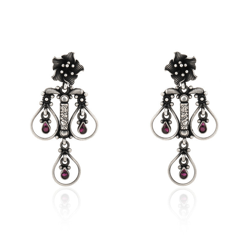 Oxidized Silver Classy Earrings – Elegant 925 Silver Jewellery for Women, Perfect for Festive Wear and Gifting